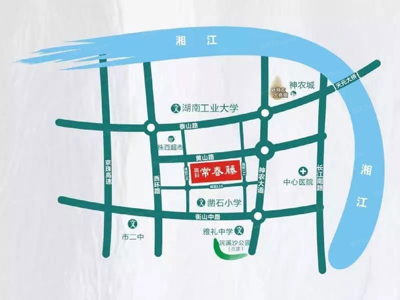 株洲高科常春藤区位图