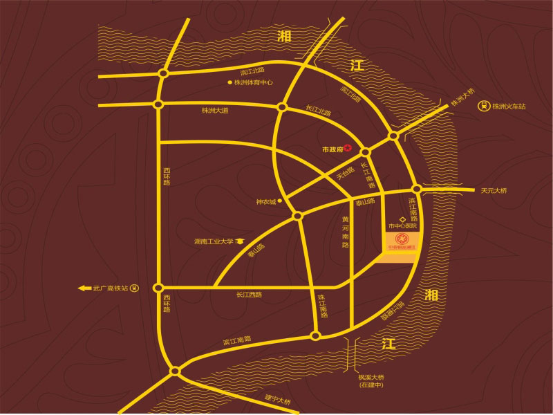 株洲财富湘江区位图