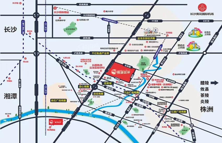 株洲镜湖蓝岸区位图