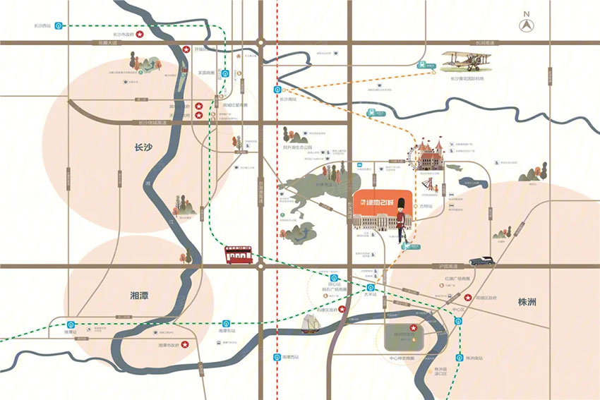 株洲绿地21城区位图
