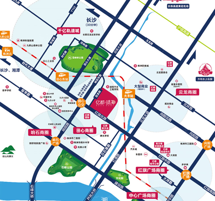 株洲亿都晴天区位图