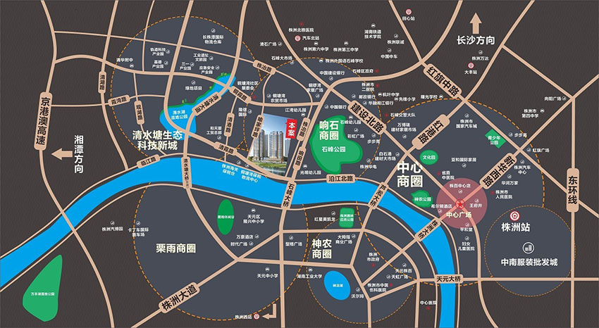 株洲旭辉湘江汇区位图