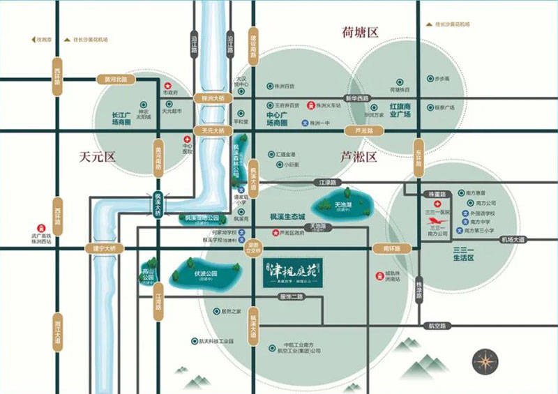 株洲津枫庭苑区位图