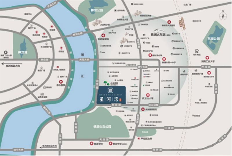 株洲星河湾区位图