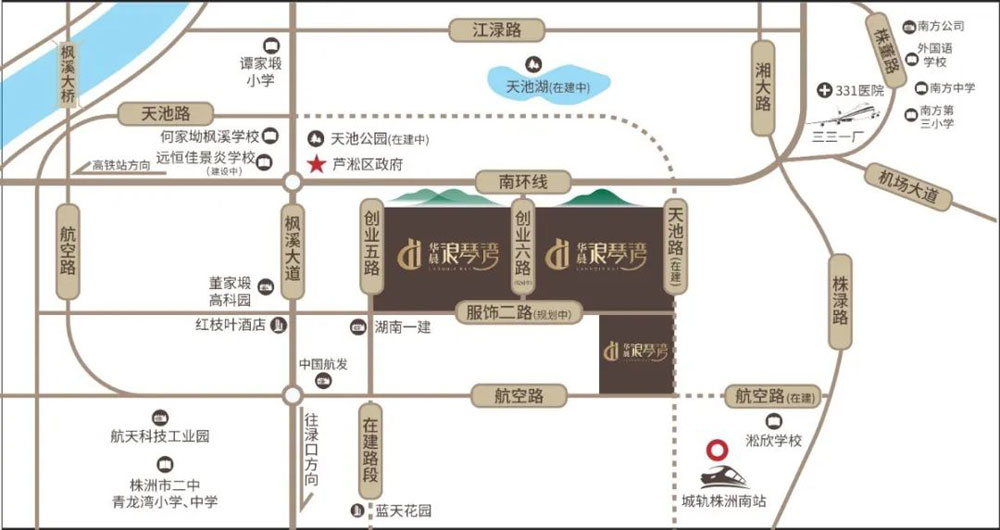 株洲华晨浪琴湾区位图
