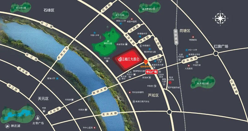 株洲湘江大都会区位图