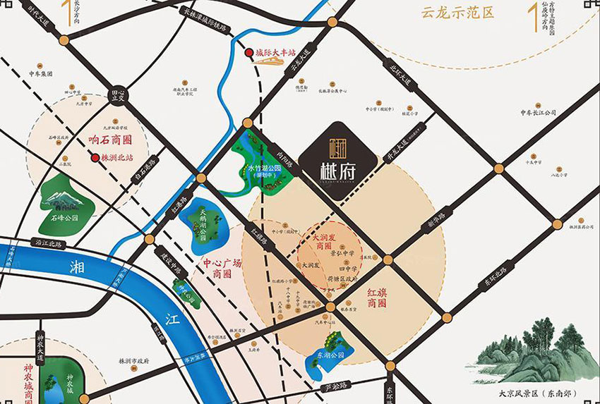 株洲阳光城新城樾府区位图