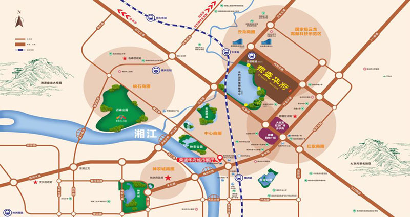 株洲荣盛华府区位图